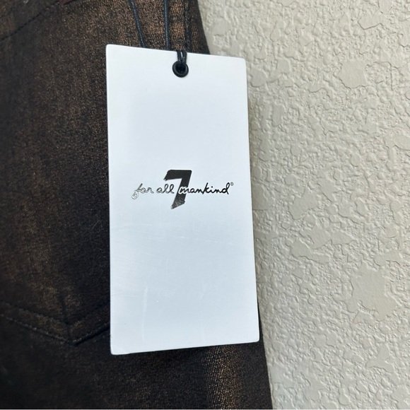 NWT 7 For All Mankind Women’s Ankle Gwenevere Jeans 28 Brown Metallic Denim - Picture 4 of 8